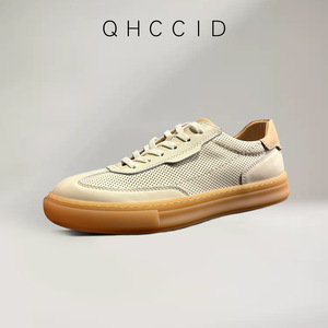 Open toe white <b>shoes</b> summer genuine leather <b>soft</b> soled breathable men's <b>shoes</b> versatile minimalist style cowhide casual <b>shoes</b> - Product Image 1