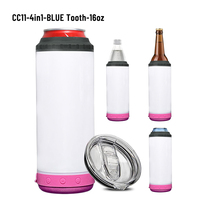Refroidisseur de canettes de bière slim 16 oz avec haut-parleur, vierge pour sublimation, 4 en 1, isolé, multi-refroidisseurs, pour sublimation, 335 ml (12 oz)