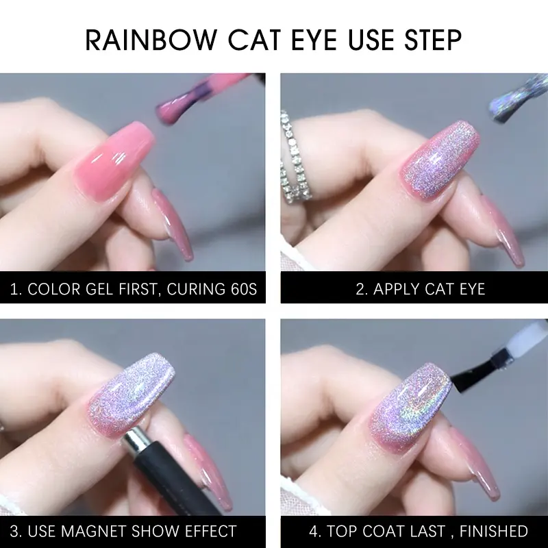 2022 Hot Sale laser Cat eye nail gel 10ml 15ml Soak Off Uv art nail polish gel Nail supplier