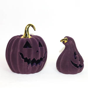 Nouvelles décorations d'Halloween en céramique éclairée par LED visage effrayant pièce maîtresse <span class=keywords><strong>de</strong></span> citrouille d'Halloween - Product Image 6