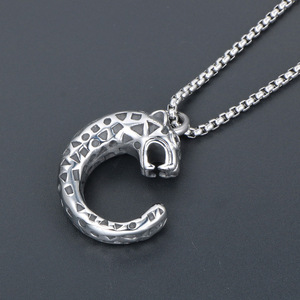 Collar con colgante de guepardo, acero inoxidable, diseño de animales, joyería de moda para hombre SP753 - Product Image 2