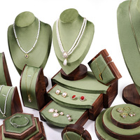 Walnoot houten mannequin nek display standaard juwelierszaak ring en armband dienblad display rek juwelenhouder Guangdong