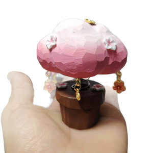Ornement d'arbre en bois fait main en forme de cerisier, pièce unique, pot décoratif, cadeau de la Saint-Valentin - Product Image 5