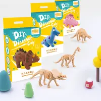 Dinosaurier Ton Modellierung Dino Spielzeug Geschenk box Kinder Handwerk pädagogische Polymer Clay Set für Kinder