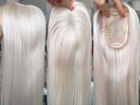 Rambut Asli Noblest Hair Terlaris Semua Warna, Rambut Eropa Tanpa Proses, Kutikula Tertata Rapi, Topper Mono Base untuk Wanita Semua Ukuran