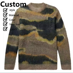 Pull en Mohair pour Homme avec LOGO Personnalisé, Motif Jacquard Floue, Pull en Tricot, Col Ras du Cou, Tricots, Hiver, Mohair - Product Image 3