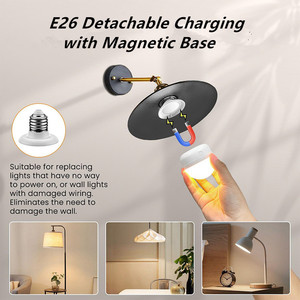 Có Thể Tháo Rời Có Thể Tháo Rời Từ E26 Vít Cơ Sở USB Có Thể Sạc Lại Ánh Sáng Bóng Đèn Với Điều Khiển Từ Xa Cho Không-Hardwired Tường Đèn Treo Tường Bảng Đèn - Product Image 4
