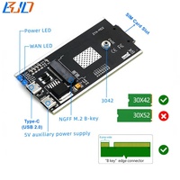 Adaptateur sans fil USB 2.0 Type-A vers NGFF M.2 Key-B avec 1 emplacement pour carte SIM, 2 antennes, étui de protection pour module modem 3G 4G LTE WWAN