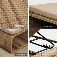 Chaise longue moderne en rotin tressé imperméable pour usage extérieur, balcon, cour, piscine, plage, terrasse, transat
