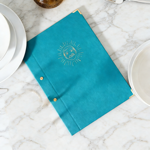 Carpeta de Menú de Cuero Sintético Azul de Alta Calidad, Formato A5/A4, Porta Menús de Restaurante con Encuadernación de Tornillos - Product Image 6
