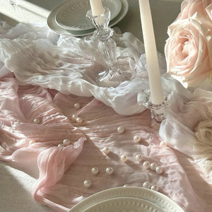 <span class=keywords><strong>Chemin</strong></span> <span class=keywords><strong>de</strong></span> <span class=keywords><strong>table</strong></span> plissé en polyester uni, thème restaurant, style bohème, pour la décoration <span class=keywords><strong>de</strong></span> <span class=keywords><strong>table</strong></span>, la pause thé et la station desserts - Product Image 4