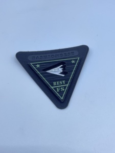 Tシャツと帽子用プリントフックとループバッキング付きベルクロウェーブパッチ用カスタムモダンラウンドポリエステル - Product Image 5