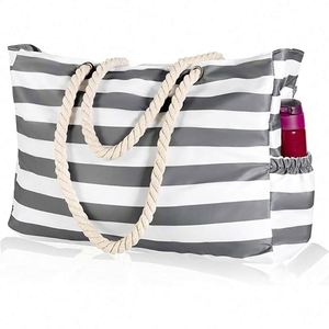 Échantillon gratuit – Vente en gros – Sacs de plage personnalisés de haute qualité, extra grands, imperméables, en maille, pour femmes, pour la plage et la piscine - Product Image 2