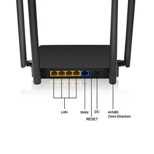 Roteador wifi sem fio 2.4g & 5g, roteador de wi-fi doméstico, ponto de acesso de banda dupla, ac 1200mbps wifi 4*5 dbi antena externa roteador 1200mbps