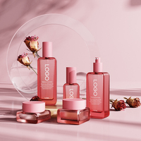 Botol kaca persegi kustom untuk perawatan kulit, Set botol Losion, krim, perawatan kulit, 30ml 50ml 100ml 120ml 30g 50g
