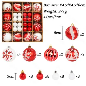 2024 Nieuwe Groothandel Op Maat Gemaakte Glitter Plastic Xmas Ball Shatterproof Kerstboom Opknoping Ornamenten Kerstbal