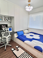 Lit plateforme Tatami sur mesure avec rangement, meuble modulaire en panneaux, mobilier en bois stratifié, personnalisation complète de la maison