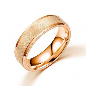 5 Colors 6mm Fashion Jewelry Wholesale <b>Cheap</b> Stainless Steel 18K Gold Plated Frosted <b>Rings</b> for Engagement <b>Wedding</b> Anniversary - Product Image 3