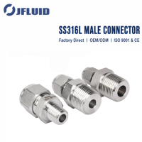 Food Grade Stainless Steel Male Connector 316L Sanitary Single Ferrule Tube Fitting for Dairy Brewery Processing