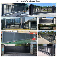 Portail coulissant cantilever en aluminium à lames coulissantes rétractables automatiques haute sécurité pour allée