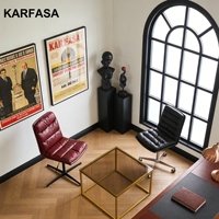 Chaise de bureau pivotante en cuir à dossier moyen, design moderne, sans accoudoirs, pour le maquillage, le bureau, le laboratoire informatique ou le salon