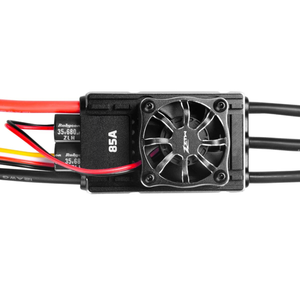 Controlador de velocidad sin escobillas 85A ESC 3-6S Lipo con SBEC ajustable de 6V/10A y programable EC5 para aeronaves RC, drones FPV de ala fija. - Product Image 1