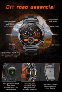 Reloj Inteligente con Linterna de 1.8'', Rastreador de Actividad Física Multideportivo para Exteriores, Llamadas Inalámbricas por BT para Hombre, Batería Grande de 800 mAh, Reloj Inteligente AK82 - Product Image 4