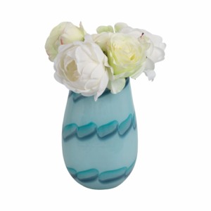 Vaso in vetro con motivo testurizzato blu, decorazione per la casa, per soggiorno, ingresso, consolle, centrotavola - Product Image 2