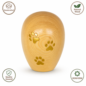 Memory Egg Holz-Urne für Tierasche, Gedenk-Andenken-Urne für Hunde und Katzen, Dekorative Urne für Zuhause - Product Image 1