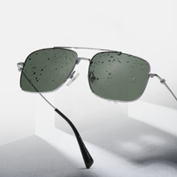 Lunettes de soleil haut de gamme en titane pur 20195 pour hommes, verres en verre minéral, revêtement anti-reflet AR, UV400, marque de luxe