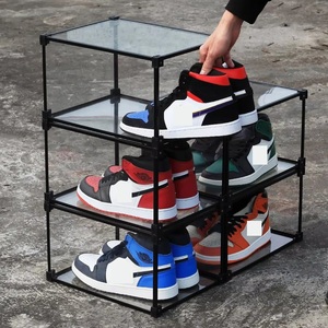 Cao trong suốt Acrylic Sneaker hộp giày AJ lưu trữ hiển thị trường hợp giày tường giá container lắp ráp Stackable từ - Product Image 1
