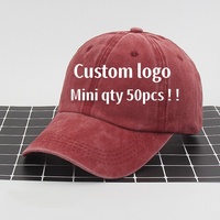 Gorra de Béisbol Estilo Urbano 2555 con Mezclilla de Algodón Lavado Vintage y Logotipo Impreso Personalizado, Gorra Versátil para Otoño e Invierno