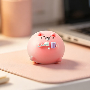 ยูโมะ กล่องสุ่มฟิกเกอร์เรซิ่นรูปแมวสีชมพู น่ารัก ตกแต่งบ้าน ตกแต่งโต๊ะทำงาน ของขวัญ - Product Image 4