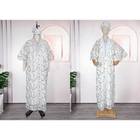 Robes africaines personnalisées H&D S10205 pour femmes, robe blanche Boubou Dashiki en dentelle, robe longue brodée avec foulard