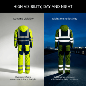 Tuta da Lavoro JIADE ad Alta Visibilità, Impermeabile e Resistente all'Abrasione, Abbigliamento di Sicurezza Caldo Personalizzabile - Product Image 3