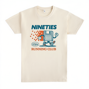 T-shirt Nineties Running Club unisex per adulti, 100% cotone, abbigliamento casual - Product Image 2