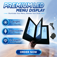 Pas de MOQ, menu LED rechargeable pour KTV, boîte de nuit, restaurant, simple, double, triple, A4, A5