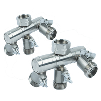Collecteur d'eau CNC YOD personnalisé en acier inoxydable SUS 304/316L haute pression avec coupure, raccord DZR sans plomb 3/4 pouce NPT, répartiteur 3 voies