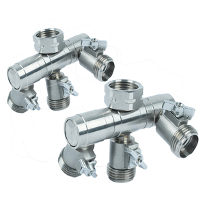 YOD Collecteur <span class=keywords><strong>de</strong></span> distribution d'eau CNC à coupure haute pression personnalisé, <span class=keywords><strong>3</strong></span>/4 pouce NPT, connecteur DZR sans plomb, répartiteur <span class=keywords><strong>de</strong></span> tuyau d'arrosage <span class=keywords><strong>3</strong></span> <span class=keywords><strong>voies</strong></span> - Product Image 3