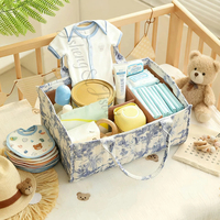 Organisateur de couches pour bébé matelassé floral 100 % coton imperméable avec séparateurs, grande capacité, rangement portable pour couches de nurserie
