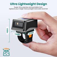 Inalámbrico Bluetooth USB Escaneo de pantalla con cable Usable Mini anillo 2D 1D Qr Lector de código de barras Escáner de código de barras Funciona con PC iPad Teléfono