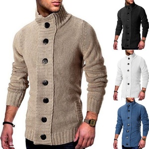 2022 Otoño Invierno para hombres de calidad de <span class=keywords><strong>Amazon</strong></span> cárdigan de punto suéter abrigo nueva moda estilo europeo americano - Product Image 6