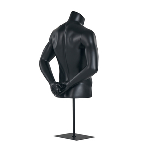 Maniquí Masculino de Medio Cuerpo, Negro, de Fibra de Vidrio, Económico, para Exhibición de Ropa - Product Image 5