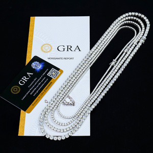 Luxus-Schmuck 6MM Diamant S925 Silber Maßgefertigte VVS1 Moissanit Tennis-Kette Halskette für Männer und Frauen - Product Image 5