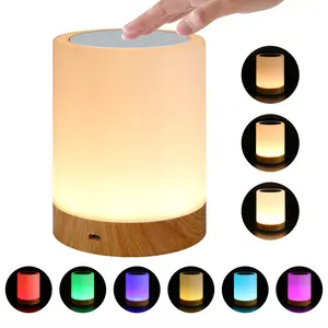 Howlighting Rechargeable Lampe De Chevet RGB Chambre Tactile Portable Bureau LED Lampe De Table RGB Table LED Lampe De Nuit pour Enfants Cadeaux