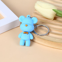 Porte-clés personnalisé en PVC 3D en forme d'ours mignon avec impression de logo pour accessoires de voiture et de sac
