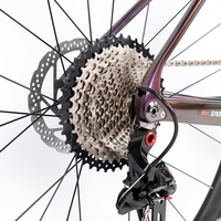 Sepeda Road Bike Stealthpro-2rd Harga Pabrik Murah, Stang Datar, 24 Speed, Rem Cakram Hidrolik, Rangka Serat Karbon, Roda Serat Karbon