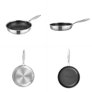 Kitchen Food Grade Non-stick Hybrid 3ply 18/10 <strong>Stainless</strong> Steel Honeycomb Fry <strong>Pans</strong> Induction <strong>Frying</strong> <strong>Pan</strong> for Restaurant Home - Product Image 6