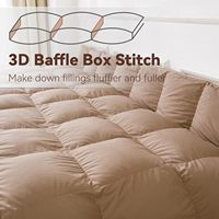 Couette Premium King Size Luxueuse Toutes Saisons Insert de Couette en Tissu Mélangé de Coton Design Boîte à Bavettes 3D Remplissage sous Vide Couette en Duvet