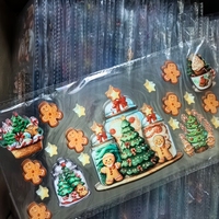 Autocollant DTF UV personnalisé de qualité supérieure pour Noël, motif flocon de neige et arbre, pour gobelets, verres et bouteilles